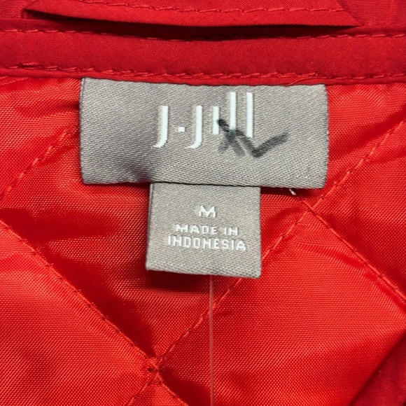 J. Jill Red Quilted Vest M Red Down Button Detail - Picture 4 of 8